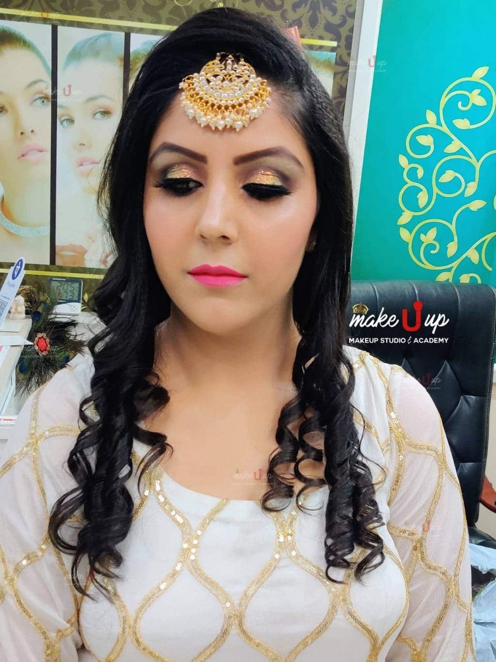Our beautiful signature party makeup on this stunner!! Love the glow , love  the fres… | Engagement hairstyles, Indian hairstyles, Pakistani bridal makeup  hairstyles